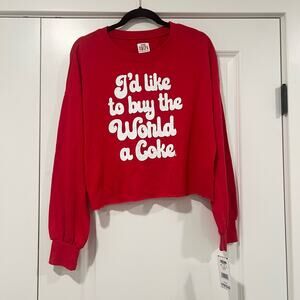 NWT Coca Cola 1871 Women's Unity Collection Red Cropped Sweater‎ Size Medium
